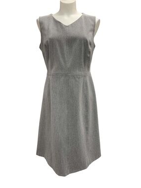 Daniel Hechter Grey Sleeveless Midi Sheath Dress Size L